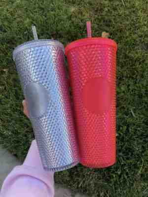2 Starbucks Holiday 2019 Venti Studded Tumblers Cups Platinum Neon Pink IN HAND? - Sold on eBay Dec, 29th 2019 for $30.00