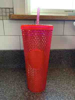 NEW STARBUCKS 2019 Neon Pink Studded Cold Cup Tumbler Christmas HOLIDAY In Hand - Sold on eBay Dec, 29th 2019 for $25.00