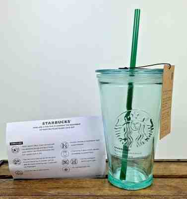 Starbucks NEW 2019 16oz. Recycled Green Glass Tumbler Cold Cup Mug Made In Spain - Sold on eBay Dec, 29th 2019 for $27.95