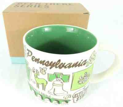 New Starbucks Mug 14 Oz Pennsylvania Been There Series White Ceramic Green  - Sold on eBay Dec, 29th 2019 for $18.60