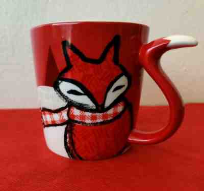 Starbucks 2016 Red Fox Tail Handle Coffee Cup Mug Red Scarf Holiday  12 oz - Sold on eBay Dec, 29th 2019 for $19.99
