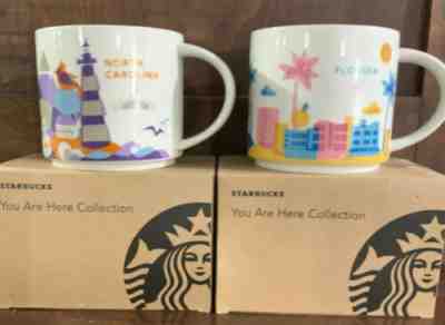 TWO STARBUCKS  “YOU ARE HERE” MUGS FLORIDA AND NORTH CAROLINA - Sold on eBay Dec, 29th 2019 for $20.00