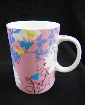 2006 Starbucks Pink Lavendar Florals Butterfly Easter Spring 15oz Coffee Mug Cup - Sold on eBay Dec, 29th 2019 for $22.95