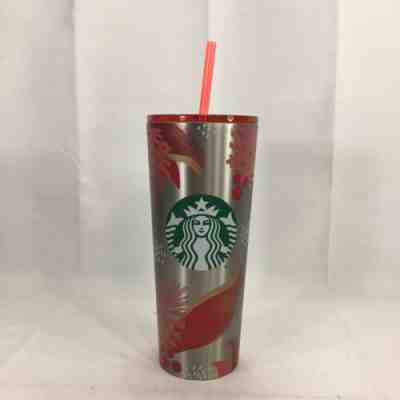 Starbucks Holiday 2019 Stainless Steel Holly Venti Tumbler with Straw 24 oz New - Sold on eBay Dec, 29th 2019 for $22.39