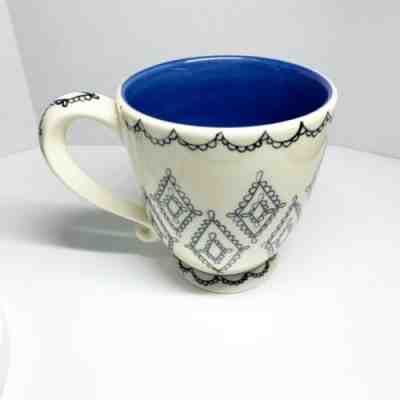 Starbucks Mug Cup Barista 2002 Blue Black Cream Tea Coffee Free Shipping - Sold on eBay Dec, 29th 2019 for $21.00