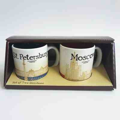 2 Demitasse Starbucks City Mugs 3 oz, ST. PETERSBURG & MOSCOW , Series 2017, New - Sold on eBay Dec, 29th 2019 for $22.00