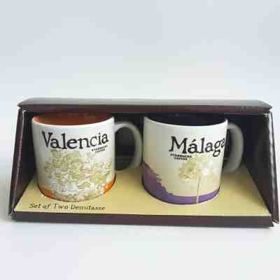 2 Demitasse Starbucks City Mugs 3 oz, MALAGA & VALENCIA , Series 2016-2017, New - Sold on eBay Dec, 29th 2019 for $18.00