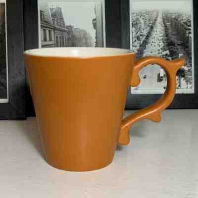 TAZO STARBUCKS TEAVANA 2012 14 oz Rococo Handle Coral/Orange White Mug EUC - Sold on eBay Dec, 29th 2019 for $18.18