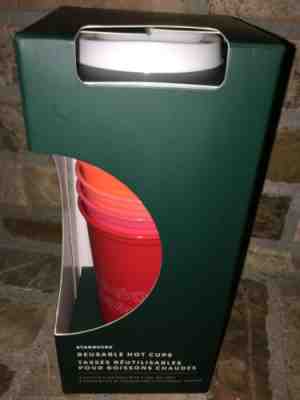NEW Starbucks 2019 Winter Holiday Christmas Reusable Hot Cups 6 Pack Lids Reds - Sold on eBay Dec, 28th 2019 for $18.99