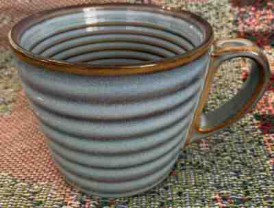 Starbucks Ribbed Coffee Mug Blue with Brown Pottery 2008 Excellent - Sold on eBay Dec, 28th 2019 for $22.80