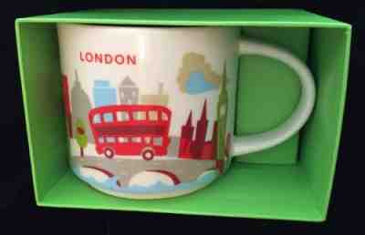 Starbucks London YAH England Mug Tower Bus Big Ben Thames City You Are Here New