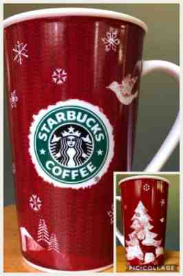 Starbucks Holiday 2008 Collectible 16 oz TALL Coffee Mug RED Christmas REINDEER - Sold on eBay Dec, 28th 2019 for $19.95