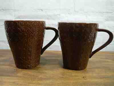 2 Coffee Beans Embossed Coffee Cup Mug by Starbucks 2008 Design House Stockholm - Sold on eBay Dec, 28th 2019 for $21.25