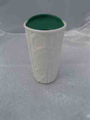 Starbucks 2016 Travel Tumbler White Cable Knit Sweater Ceramic Insulated Mug NEW - Sold on eBay Dec, 28th 2019 for $36.94