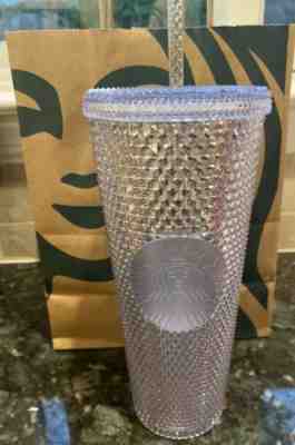NEW STARBUCKS 2019 Venti Bling Platinum  Studded Cold Cup Tumbler WINTER HOLIDAY - Sold on eBay Dec, 28th 2019 for $38.99