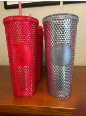 2 NEW STARBUCKS 2019 Cold Cup Neon Pink & Platinum Tumbler 24 oz - Sold on eBay Dec, 28th 2019 for $69.99