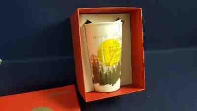 Starbucks Ceramic Mug Seattle 2015 Travel Cup Tumbler Cup 12 Oz 6" Tall NIB - Sold on eBay Dec, 28th 2019 for $17.56