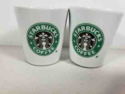 Starbucks Set Of 2 Espresso 1oz Shot Glasses White Porcelain Rare - Sold on eBay Dec, 28th 2019 for $22.99