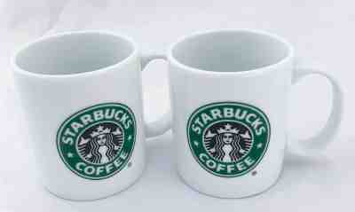 2 - 2005 Starbucks Coffee Mug Tea Cup White Green Mermaid Logo 9 oz - Sold on eBay Dec, 28th 2019 for $19.99