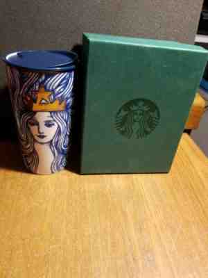 STARBUCKS 2016 Siren Mermaid Gold Crown Anniversary Tumbler Travel Coffee Mug  - Sold on eBay Dec, 28th 2019 for $47.49