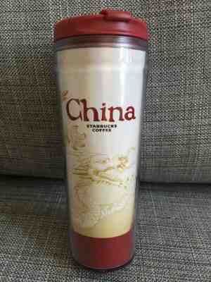 STARBUCKS Coffee City Mug Collection To Go RED Travel Tumbler CHINA DRAGON 12oz - Sold on eBay Dec, 28th 2019 for $19.99