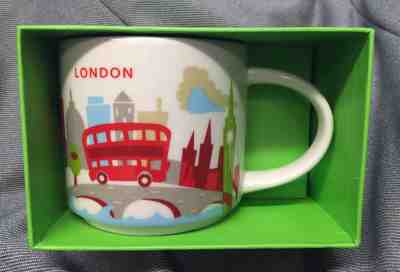 Starbucks London YAH England Mug Tower Bus Big Ben Thames City You Are Here New