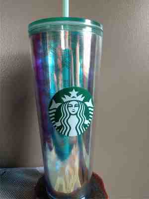 Starbucks Iridescent Tumbler 24 Oz Mermaid Tail Waves - Sold on eBay Dec, 28th 2019 for $30.00