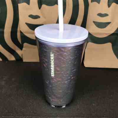 STARBUCKS 2019 Cold Cup Rainbow Foil Tumbler WINTER HOLIDAY 16 oz - Sold on eBay Dec, 28th 2019 for $34.99