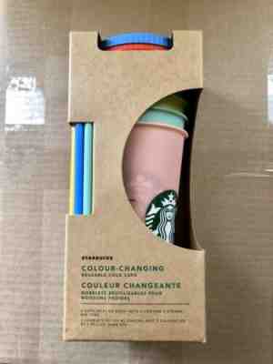 Set Of 5| Starbucks - Style | Color Changing Cups | 24 ounces | W/ Lids & Straws - Sold on eBay Dec, 28th 2019 for $25.00