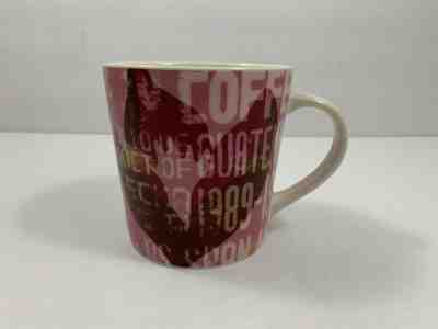 Starbucks Coffee "Product of Guatemala" Pink & Maroon Tea Glass Cup Mug 2006 - Sold on eBay Dec, 28th 2019 for $15.99
