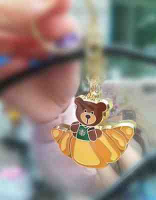 New Rare Starbucks 2017 China Partner Reward Croissant Bear Key Chain - Sold on eBay Dec, 28th 2019 for $19.99