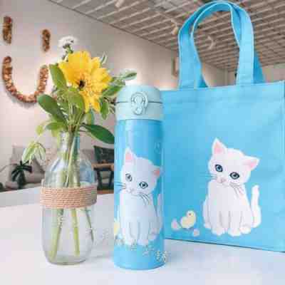 New Starbucks 2018 China Paul&Joe Blue Cat Thermos SS Tumbler 500ml With A Bag - Sold on eBay Dec, 28th 2019 for $99.99