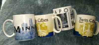 Starbucks Minneapolis Twin Cities Coffee Mugs lot of 3 plus one free Look :) - Sold on eBay Dec, 28th 2019 for $15.94