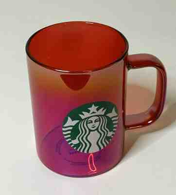 New 2019 Starbucks Red Iridescent Christmas Edition Mug Cup Glass 14 Fl Oz NWT - Sold on eBay Dec, 27th 2019 for $29.99