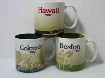 Starbucks 'You Are Here' Collection Coffee Mugs Hawaii Colorado Boston - Sold on eBay Dec, 27th 2019 for $36.01