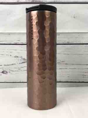 Starbucks 2012 Stainless Steel Rose Gold/Copper Hammered Tumbler 16 oz. Rare! - Sold on eBay Dec, 27th 2019 for $29.99