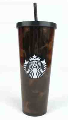 Starbucks Venti Cold Cup Black Brown Tortoise Shell Print Tumbler 24oz New - Sold on eBay Dec, 27th 2019 for $40.00