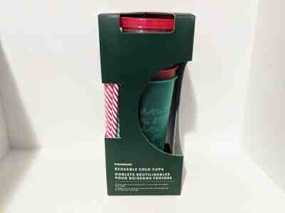 Starbucks Holiday Christmas 2019 5 Pack Reusable Cold Brew Cups With Straws 24oz - Sold on eBay Dec, 27th 2019 for $19.90