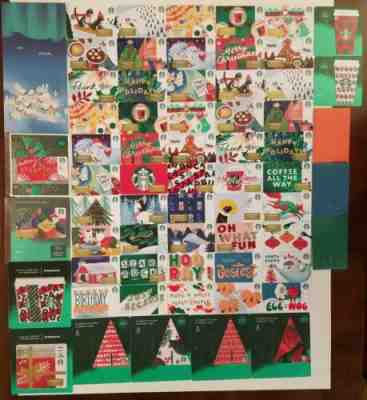 All 2019 Christmas Holiday Starbucks gift cards Complete set + sleeves full lot! - Sold on eBay Dec, 27th 2019 for $24.95
