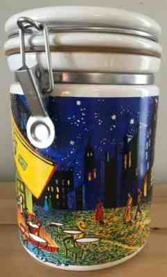 Starbucks Coffee Tea Canister Jar Starry Night Cafe Cookie Jar Swing Top - Sold on eBay Dec, 27th 2019 for $52.98