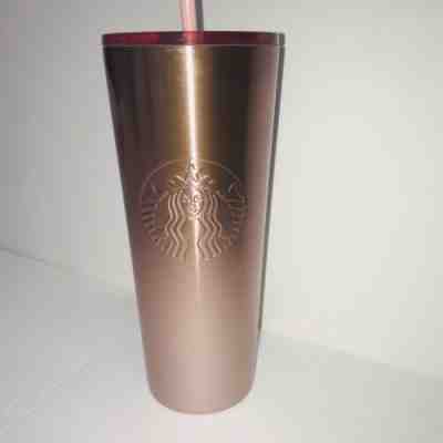 2019 Starbucks Rose Gold Gradient Glitter Stainless Steel 24 oz Cold Cup Tumbler - Sold on eBay Dec, 27th 2019 for $39.99