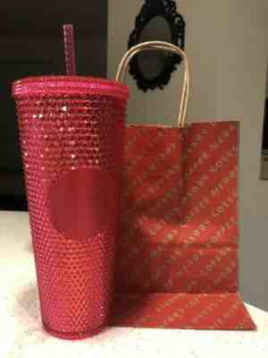 Starbucks Venti Iridescent Neon Pink Studded Tumbler 2019 Holiday Xmas - Sold on eBay Dec, 27th 2019 for $21.00