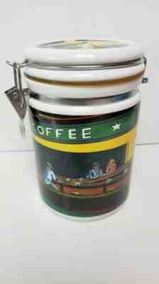 STARBUCKS 8" CHALEUR CANISTER DINER COFFEE COOKIE JAR CONTAINER D BURROWS  - Sold on eBay Dec, 27th 2019 for $30.00