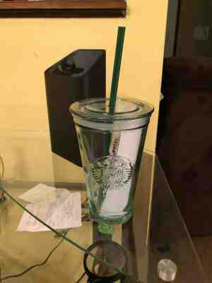 Starbucks NEW 2019 16oz. Recycled Green Glass Tumbler Cold Cup Mug Made In Spain - Sold on eBay Dec, 27th 2019 for $30.50