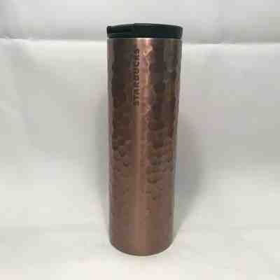 Starbucks 2012 Stainless Steel Rose Gold/Copper Hammered Tumbler 16 oz. Rare! - Sold on eBay Dec, 27th 2019 for $36.99