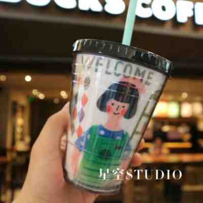 New Starbucks 2019 China 12oz Cold To Go Smile Partner Plastic Water Bottle - Sold on eBay Dec, 27th 2019 for $27.00