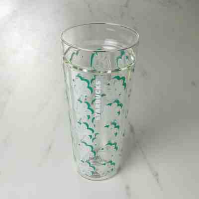 2017 Starbucks Double Wall Glass Tumbler 20 FL OZ Floral MISSING LID - Sold on eBay Dec, 26th 2019 for $29.99