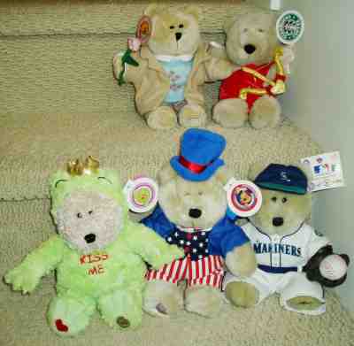 New Retired Stock Lot of 5 STARBUCKS COFFEE Plush Bearista Bears All With Tags - Sold on eBay Dec, 26th 2019 for $20.96