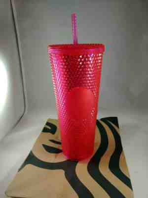 NEW STARBUCKS HOLIDAY 2019  Hot Pink Cold Cup Tumbler - Sold on eBay Dec, 26th 2019 for $20.00