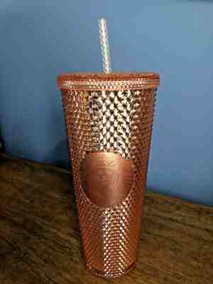Starbucks 2019 Rose Gold Studded Tumbler 24oz Cold Cup - Sold on eBay Dec, 26th 2019 for $69.00